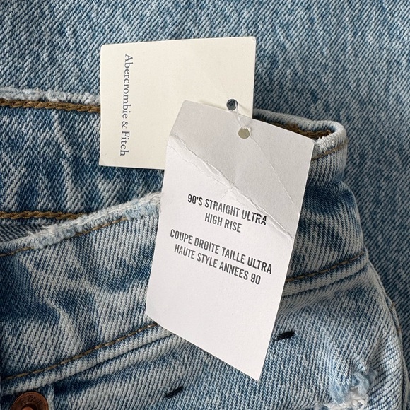 Abercrombie & Fitch Light Blue Straight Jeans, NWT - Picture 7 of 8
